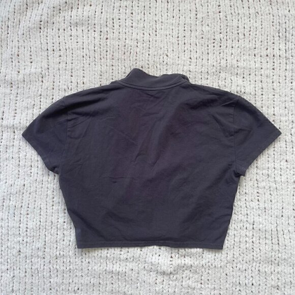 TNA Women's Grey Cropped Mendocino Shirt - Size Large - Picture 3 of 5